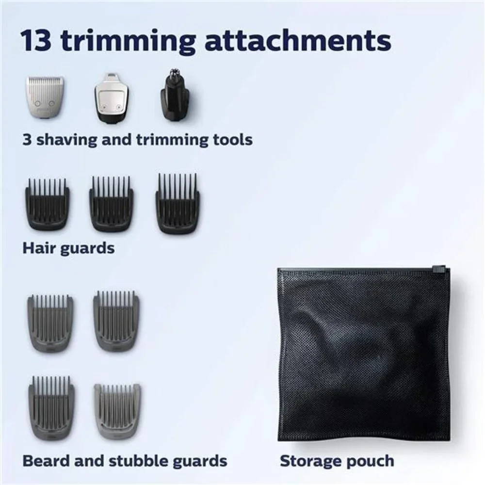 13 Pieces, Men's Grooming Kit All-in-One Trimmer Series 3000, Black